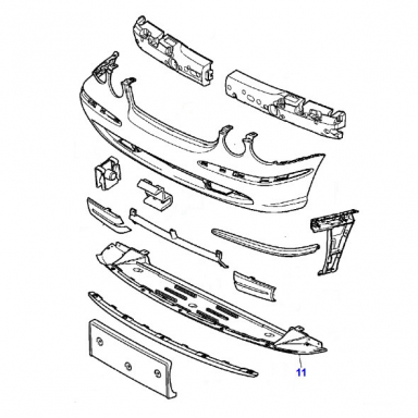 UNDERTRAY, BLACK PLASTIC BELOW FRONT BUMPER COVER  C2C30347